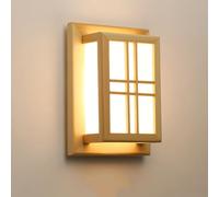 Applique Murale LED Moderne en Bois Massif - Lampe carrée scandinave Japonaise 8 W, éclairage décoratif Nordique pour Chambre, Salon, Couloir et Bureau.