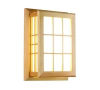 Applique Murale LED Moderne en Bois Massif - Lampe carrée scandinave Japonaise 8 W, éclairage décoratif Nordique pour Chambre, Salon, Couloir et Bureau.