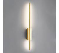 Applique Murale LED Moderne en cuivre - Applique linéaire Ultra-Fine avec Abat-Jour en Silicone, 3 Modes de Couleur, idéale pour l'éclairage d'une Chambre ou d'un Couloir, décoration d'intér