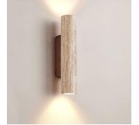 Applique Murale LED Moderne, en Travertin Jaune Naturel, Simple, avec Double Éclairage Haut et Bas, pour Chambre,Salon,Couloir H32cm