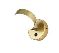 Applique Murale LED Moderne Intérieur avec Interrupteur Or Applique Murale Chambre à Coucher avec Lampes de Chevet 3 Couleurs Lampe Murale de Style Nordique pour Salon, Lampe de Lecture Rotative Eye-C