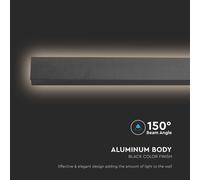 Applique murale LED moderne IP65 anthracite 16W 2035lm 3000K éclairage intérieur extérieur design V-TAC