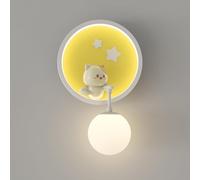 Applique Murale LED Moderne, Lampe Murale Circulaire créative en Forme de Petit Lapin pour Chambre d'enfant (garçons et Filles), Convient aux Chambres et aux hôtels à thème, 3 températures d