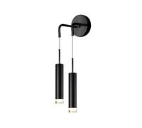 Applique murale LED moderne, lampe murale en aluminium avec fil de suspension, éclairage blanc chaud 3000 K pour chambre, chevet, salon, applique murale d'intérieur finition métal.