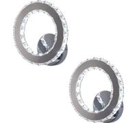Applique murale LED moderne, puissance 10W, 3 couleurs de lumière changeantes, matériau cristal et acier inoxydable, cercle-2PCS, 3 couleurs changeantes