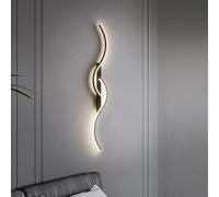 Applique murale LED noir moderne luminaire de couloir Up Down Lampe d'escalier de mur minimaliste intérieure LED lumière blanche chaude Eclairage mural décoratif pour salon chambre bureau (60cm)