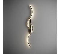 Applique murale LED noir moderne luminaire de couloir Up Down Lampe d'escalier de mur minimaliste intérieure LED lumière blanche chaude Eclairage mural décoratif pour salon chambre bureau (100cm)