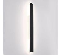 Applique Murale LED Noire étanche et Fine - Abat-Jour en Acrylique et Bande Lumineuse en Aluminium pour Une décoration contemporaine