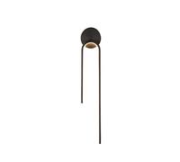 Applique murale LED noire tubulaire longue d'intérieur, style laiton moderne, pour couloir ou entrée, avec lampe linéaire dorée brossée, idéale pour chambre, chevet, salon ou salle de bain de style ca