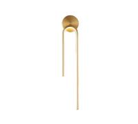 Applique murale LED noire tubulaire longue d'intérieur, style laiton moderne, pour couloir ou entrée, avec lampe linéaire dorée brossée, idéale pour chambre, chevet, salon ou salle de bain de style ca