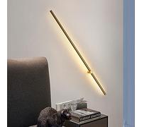 Applique Murale LED Nordique dorée, Lampe astigmatisme, Lanterne Murale d'intérieur en Aluminium, Applique Murale Simple et Moderne, Tube Long (Angle réglable à 360°) (4 000 K, Longueur : 10