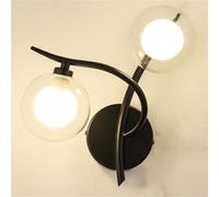 Applique Murale LED Nordique pour Chambre à Coucher, Chevet Moderne, Double Vasque, Douilles E26/E27, Abat-Jour en Verre, luminaires à Base de Fer, Miroir de Salle de Bain, Salon,