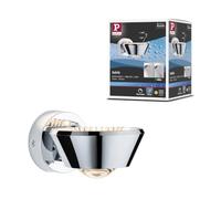 Applique murale LED Paulmann Sabik, dimmable, 2700K, chrome, IP44 | Dimmable, effets lumineux décoratifs, IP44 résistant aux projections d'eau, 570 lm