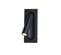 Applique Murale LED pour Chambre à Coucher, Lampe de Lecture encastrée avec Interrupteur caché/tête de Lampe réglable, Spot Mural de Chevet d'hôtel, Rotation à 350° et Pliable à 90°