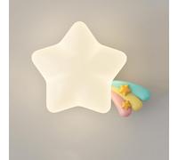 Applique Murale LED pour Chambre d'enfant, Motif étoile, 3 Modes de Couleur, Blanc, Moderne, Filaire, 18 W, luminaire décoratif créatif pour Chambre d'enfant avec télécommande