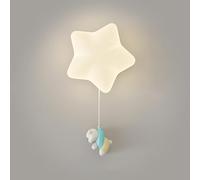 Applique Murale LED pour Chambre d'enfant, Motif étoile, 3 Modes de Couleur, Blanc, Moderne, Filaire, 18 W, luminaire décoratif créatif pour Chambre d'enfant avec télécommande