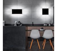 Applique murale LED pour couloir, éclairage indirect, lampe de chambre à coucher, noir, métal acrylique, 12W 850lm blanc chaud, lot de 2