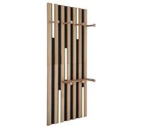 Applique murale LED pour couloir, métal noir mat, sortie USB, H 110 cm