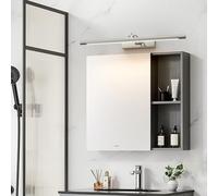 Applique murale LED pour miroir de salle de bain, orientable à 270°, angle réglable, moderne et étanche, alimentée par secteur, à poser au-dessus d'un meuble-lavabo (lumière neutre argentée, 40 cm)