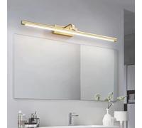Applique Murale LED pour Miroir de Salle de Bain, tête pivotante dorée, réglable et rotative à 180°, étanche, éclairage Mural pour Miroir de courtoisie, Lecture, Cadre Photo, Chambre à Coucher