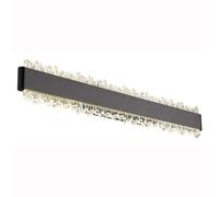 Applique murale LED pour salon, cristaux acryliques noirs mats, largeur 48 cm