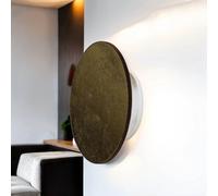 Applique Murale LED Ronde Ø 15Cm Petite Lumière Indirecte 3000 K En Or Bois