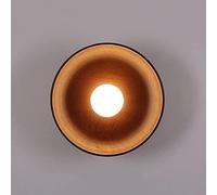 Applique Murale LED Ronde en Bois avec Abat-Jour en Verre Blanc, tête de lit en Bois, Douille G9, luminaire pour Salon, Couloir, Restaurant (Ø 18 cm, Noyer)