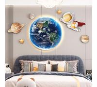 Applique murale LED ronde en forme de lune pour chambre d'enfant, intensité variable avec télécommande, lampe de chevet pour enfants, lampe de nuit, décoration moderne pour filles et garçons, 24