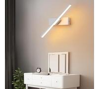 Applique Murale LED Rotative à 330 ° Moderne De Style Nordique Longue Applique Murale Intérieure en Aluminium pour Lampe De Chevet Escalier De Salon, White, Warm White, 30cm, 6W