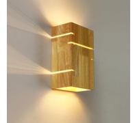 Applique Murale LED scandinave en Bois Nordique, Abat-Jour en Bois de chêne, Appliques murales japonaises, pour Chambre, Couloir, Balcon, Restaurant, décoration, Lanterne Murale E27