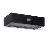 Applique murale LED Solaire 3W Noire Eclairage led d'extérieur Détecteur de mouvement 350 Lm ASLO