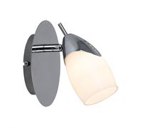 Applique murale LED Spot mural Lampe de couloir Lampe de salon, spot mobile, métal argenté laqué, H 19 cm