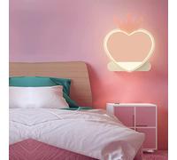 Applique Murale LED Table Chevet Chambre Coucher Mur Lampe Moderne Forme Coeur Appliques Fer Fixations Métal Chambre D'enfants Petite Veilleuse Escalier Couloir Salon Plafonnier,Rose,warm light
