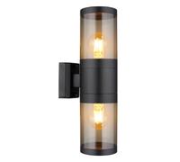 Applique murale LED Up and Down Extérieur Acier inoxydable Extérieur Acier inoxydable, noir fumé, LED 7W 630Lm blanc chaud, H 38 cm