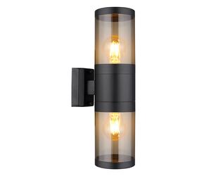 Applique murale LED Up and Down Extérieur Acier inoxydable Extérieur Acier inoxydable, noir fumé, LED 7W 630Lm blanc chaud, H 38 cm