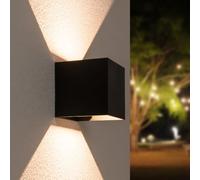 Applique murale LED Up & Down Cube - IP65 Applique murale - Noir - 6 Watt 660 lumens - Dimmable - Aluminium - Lampe d'extérieur - Faisceau lumineux ajustable 5-100° - Lumière blanche chaude 3000K