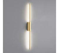 Applique murale linéaire à tube long, applique murale en laiton, lampes de chevet ultra fines, lumières d'ambiance décoratives pour cage d'escalier, applique murale LED moderne - 3 modes de couleur