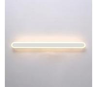 Applique murale linéaire blanche moderne - Design ultra-fin en métal avec abat-jour en acrylique, éclairage intérieur élégant pour la décoration de la maison, LED aux coins arrondis (lumière neutre 1