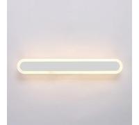 Applique murale linéaire blanche moderne - Design ultra-fin en métal avec abat-jour en acrylique, éclairage intérieur élégant pour la décoration de la maison, LED à coins arrondis (lumière neutre 40