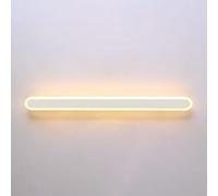 Applique murale linéaire blanche moderne - Design ultra-fin en métal avec abat-jour en acrylique, éclairage intérieur élégant pour la décoration de la maison, LED à coins arrondis (lumière chaude 100