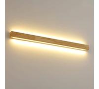 Applique murale linéaire en bois, applique murale en rondins ultra-mince avec abat-jour en acrylique, applique murale LED moderne - 3000K, lampes murales d'éclairage décoratif de chevet, lampes