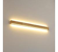 Applique Murale linéaire en Bois Longue LED, Applique Murale Moderne pour Salle de Bain, luminaire Mural en Bois Haut vers Le Bas, Appliques décoratives de Chevet pour Chambre à co