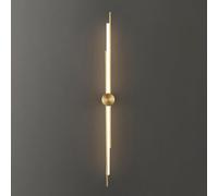 Applique Murale Linéaire En Laiton à Intensité Variable Câblée Longue Bande LED Luminaire Mural avec Télécommande Décoration Murale pour Chambre à Coucher Chevet Salon Lampe Murale Intérieure