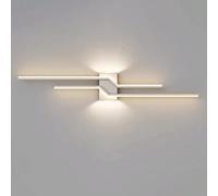 Applique Murale linéaire en métal Mince avec Double Spot - LED à intensité Variable, Parfaite pour Une Table de Chevet Moderne ou des espaces muraux Longs