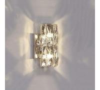 Applique Murale linéaire for Salle de Bain - Barre d'éclairage en Cristal Moderne Longue vanité chromée Lampe Luxe for Chambre à Coucher, Salon, hôtel, Porche, lumière Blanche Chaude(2-Light)