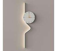 Applique Murale linéaire LED - Applique Murale Style Vague Nordique avec Horloge Murale créative, Applique câblée pour Salon, Chambre, Couloir, décoration intérieure
