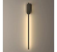 Applique Murale Linéaire Led Noir Mat, Lampe Murale Rectangulaire Fine Et Moderne, Éclairage Haut/Bas Pour Chambre À Coucher, Câblée, 3 Modes de Couleur, Luminaire Mural Intérieur En Métal Pour - Lumi