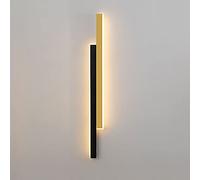 Applique murale linéaire longue d'intérieur, appliques murales en bande métallique avec abat-jour en acrylique blanc, luminaires muraux LED modernes 27 W, lampe d'ambiance de chambre simple et
