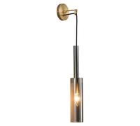 Applique Murale Longue en Verre, Lustre de Chevet doré, Lampe Murale en Laiton brossé et cuivre, luminaire Mural Suspendu Minimaliste Moderne, Salon Gris, Chambre à Coucher