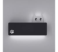 Applique murale longue pour chambre d'enfant créative, applique murale en métal en aluminium avec abat-jour décoratif en chat acrylique, appliques murales modernes de chambre de princesse à LED 9W, la